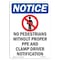 Signmission OSHA Notice Sign, No Pedestrians Without With Symbol, 14in X 10in Aluminum, 10" W, 14" L, Portrait OS-NS-A-1014-V-14728 - alternate 1